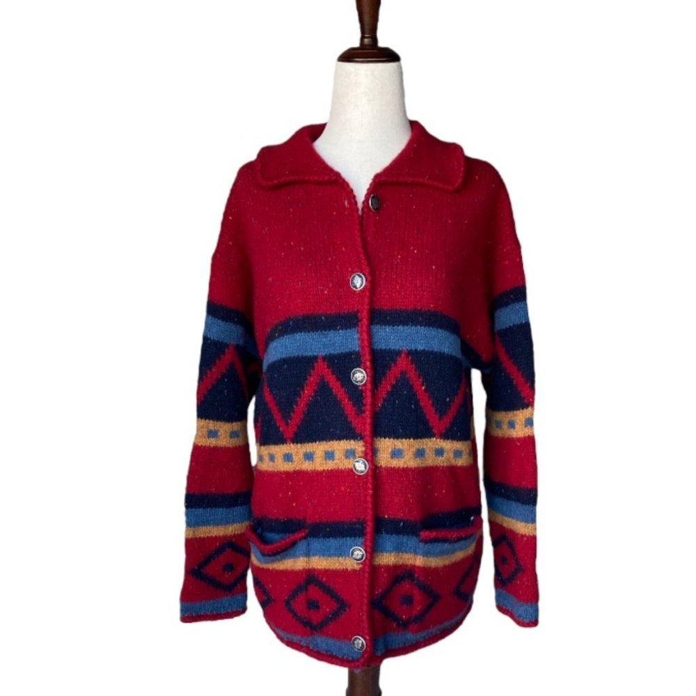 Nomadic Traders Vintage Wool Cardigan Sweater Southwestern